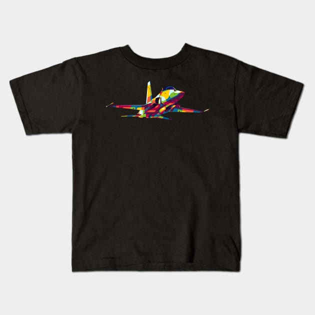 F-5 Jet in WPAP Kids T-Shirt by wpaprint